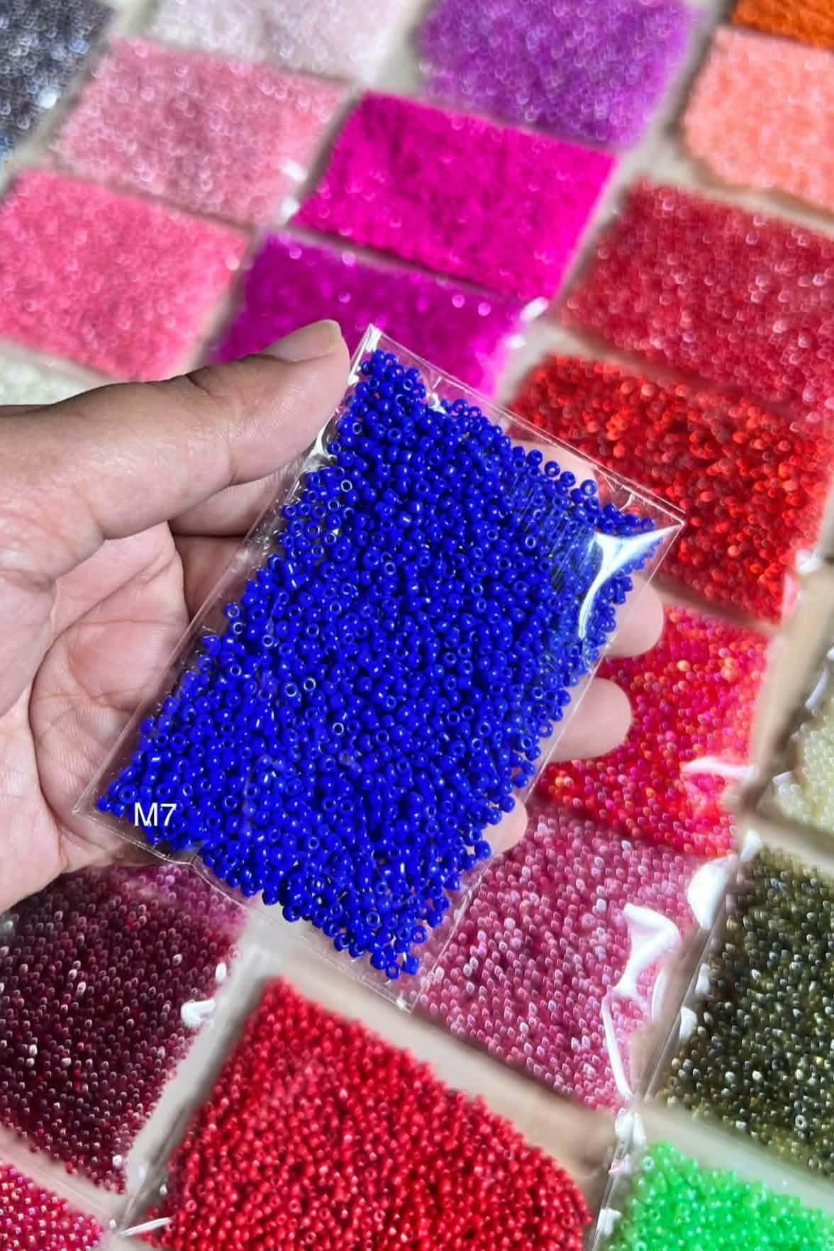 Matte Seed beads blue