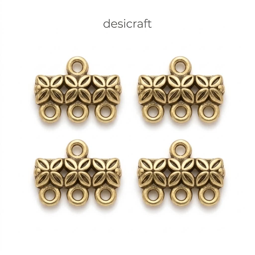 3 hole golden connector 4 pcs