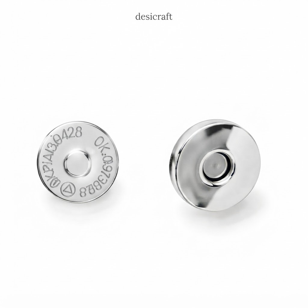 Magnetic Snap Button Set Silver