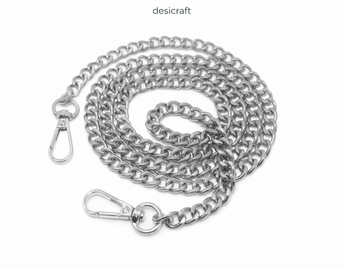 Metal Bag Chain Strap Without hook Silver
