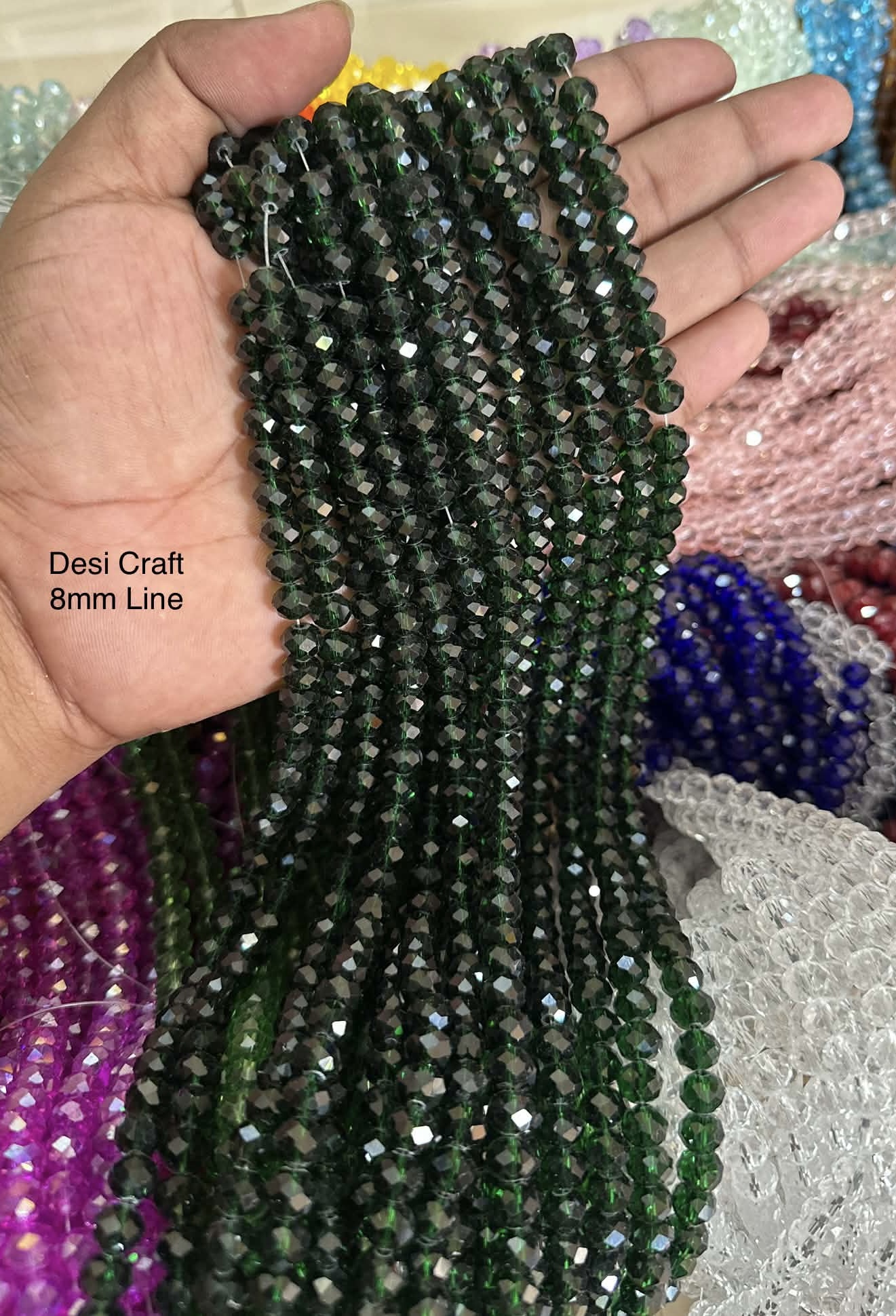8 mm Crystal deep Green