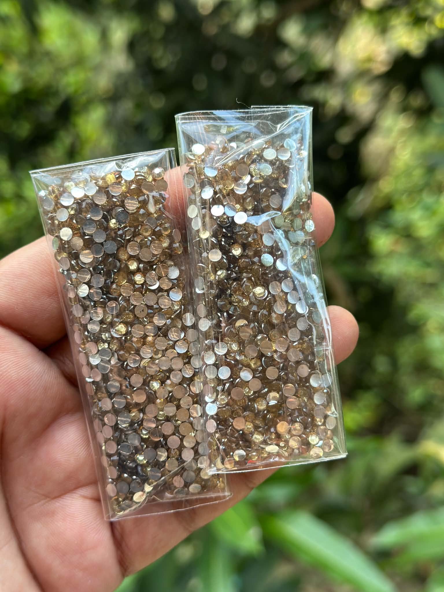 Rhinestones light golden