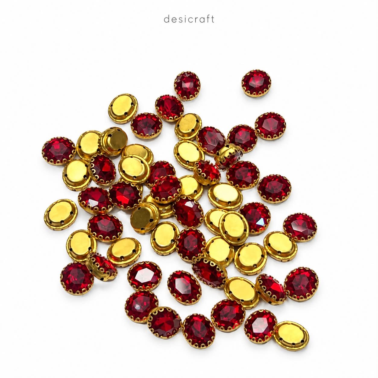 Oval shape stone-Red