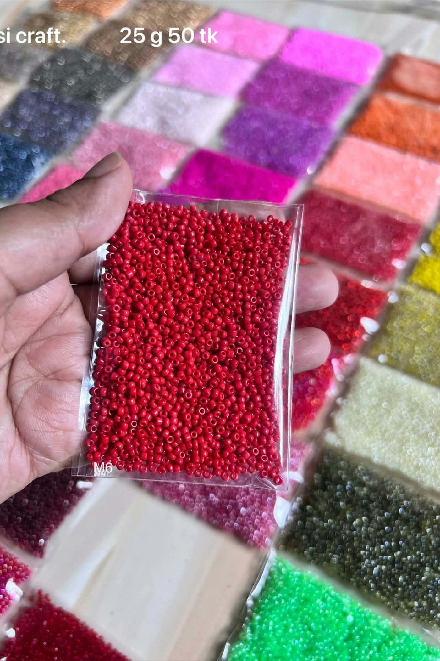 Seed beads red